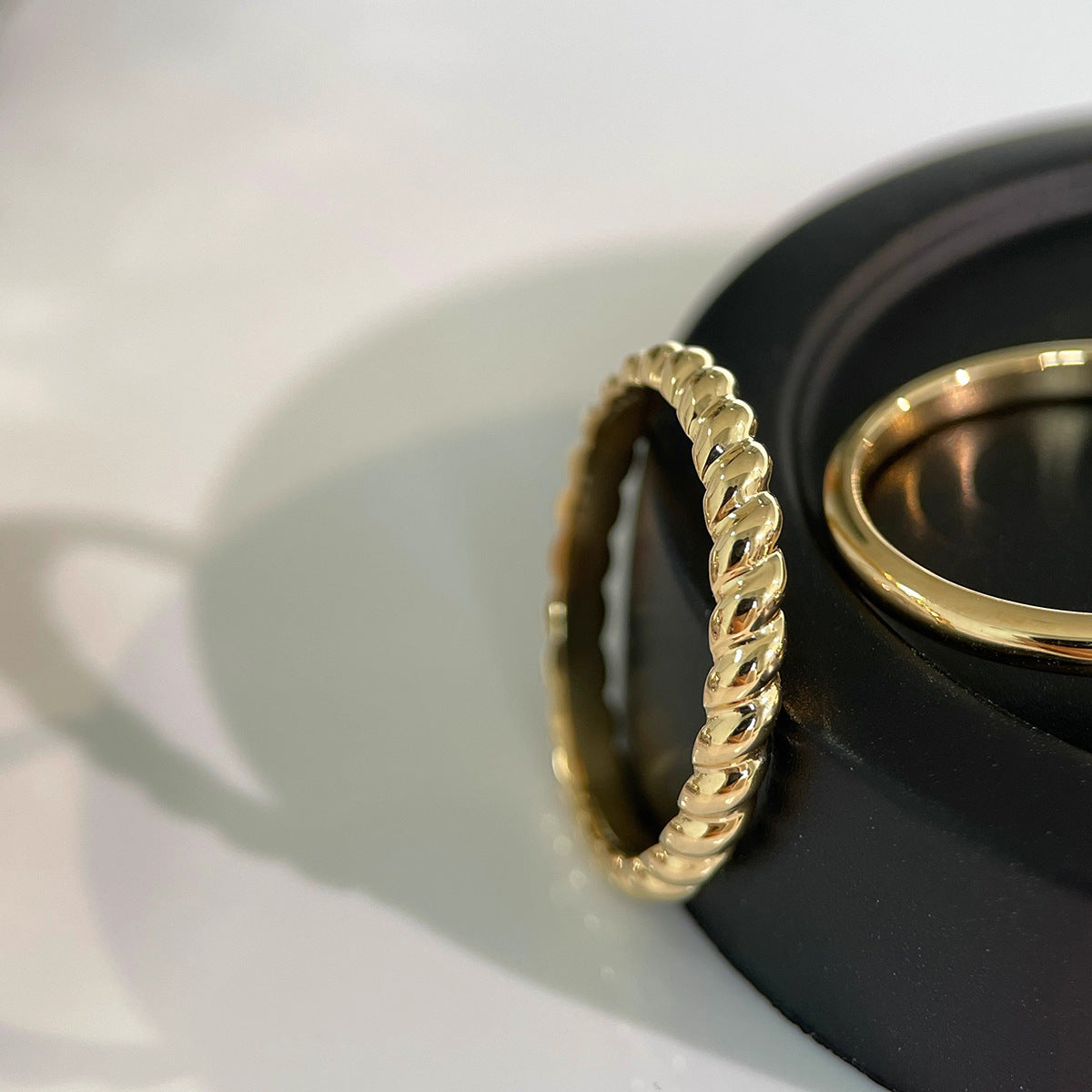925 Sterling Silver 18k Gold Plated Twisted Ring for Women