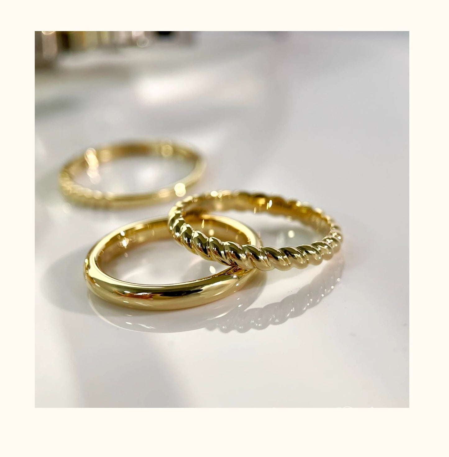 925 Sterling Silver 18k Gold Plated Twisted Ring for Women