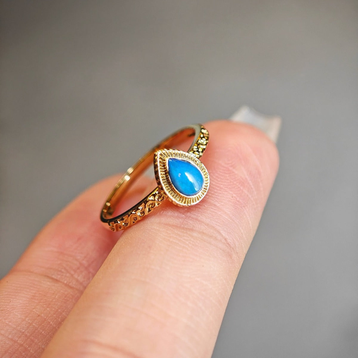 Sterling Silver 925 Rings Set Natural Opal Stone Narrow