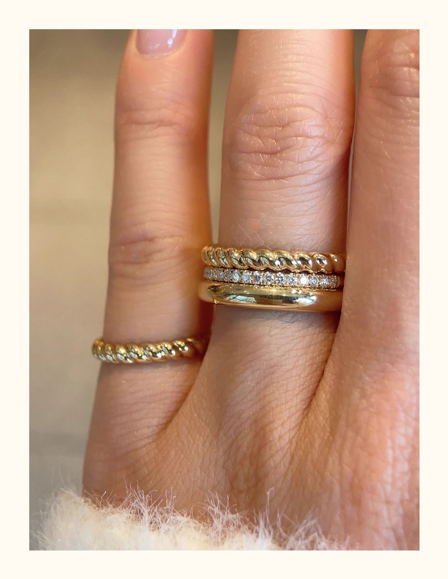 925 Sterling Silver 18k Gold Plated Twisted Ring for Women