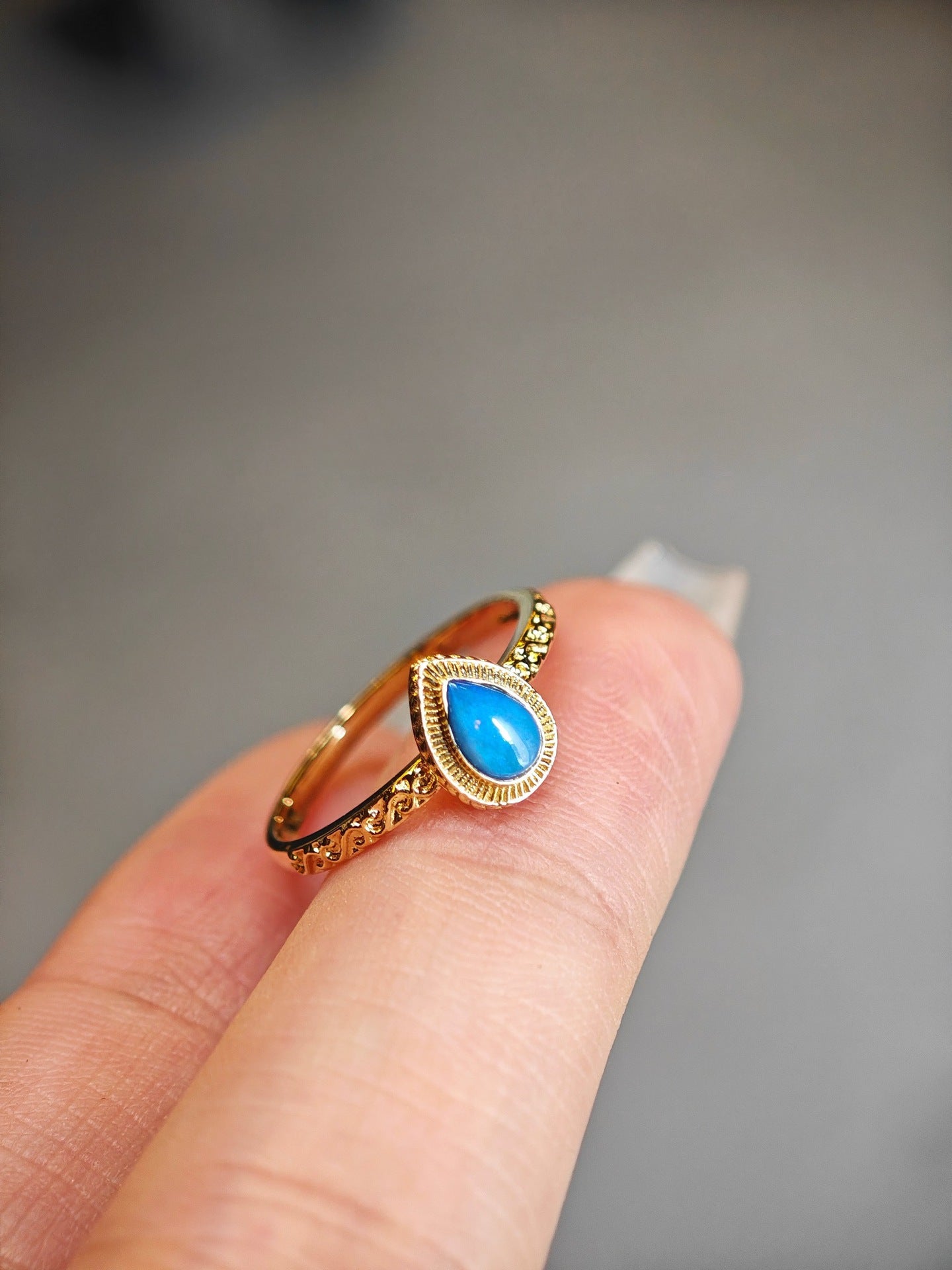 Sterling Silver 925 Rings Set Natural Opal Stone Narrow