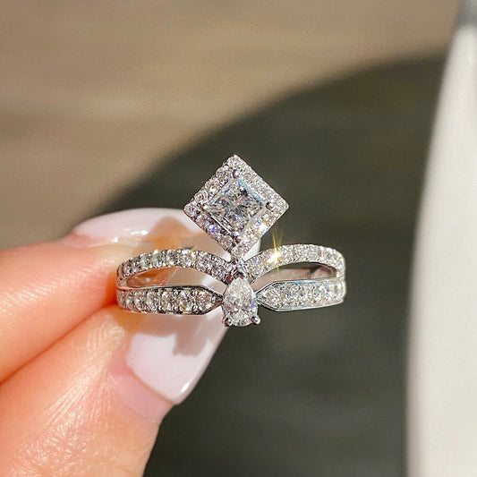 Classic Sterling Silver 925 Ring Luxury Crown Luxury Wedding Ring