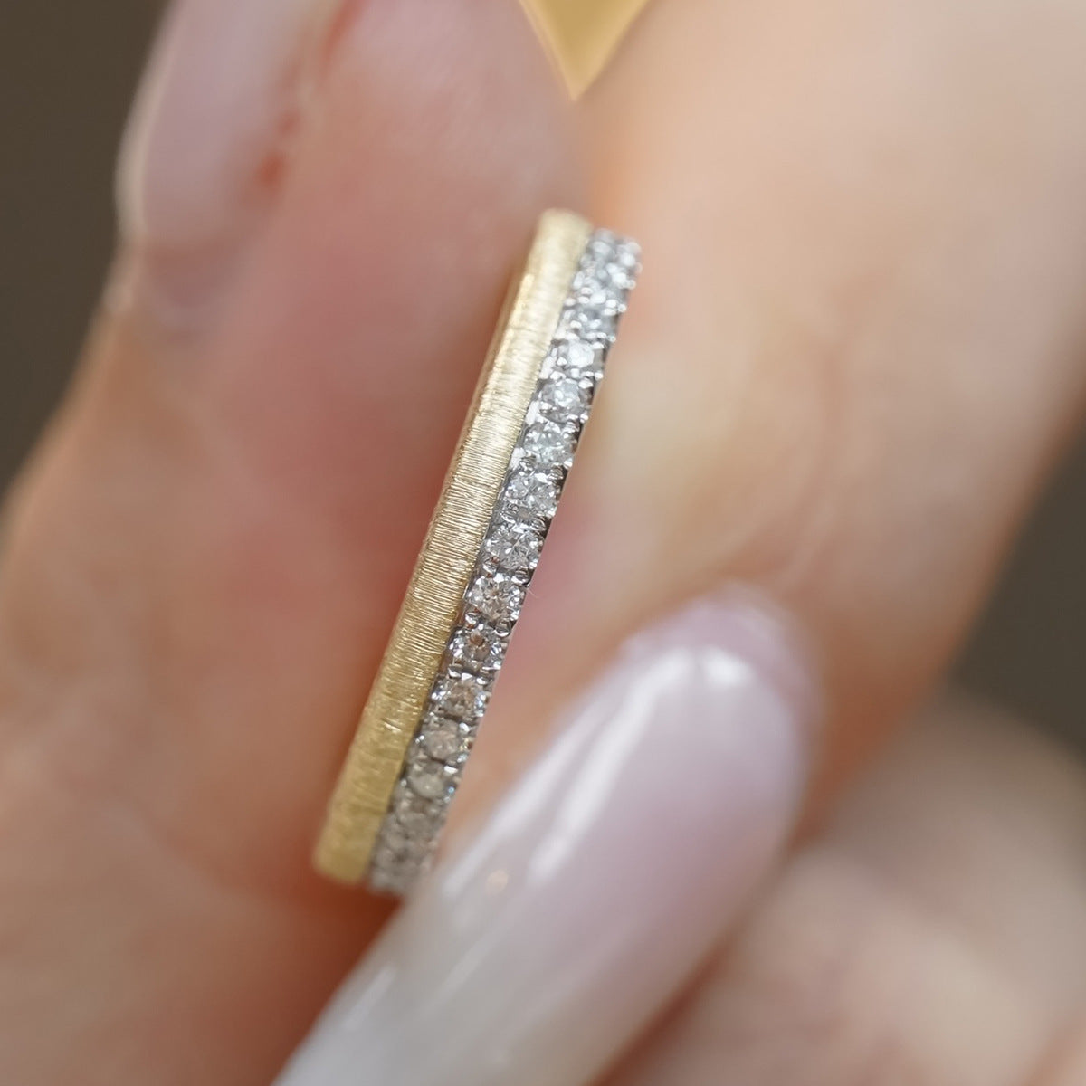 Sterling Silver 925 Thin Band Ring Women Brushed Silver 925 Pave Zirconia Classic Stacking Ring