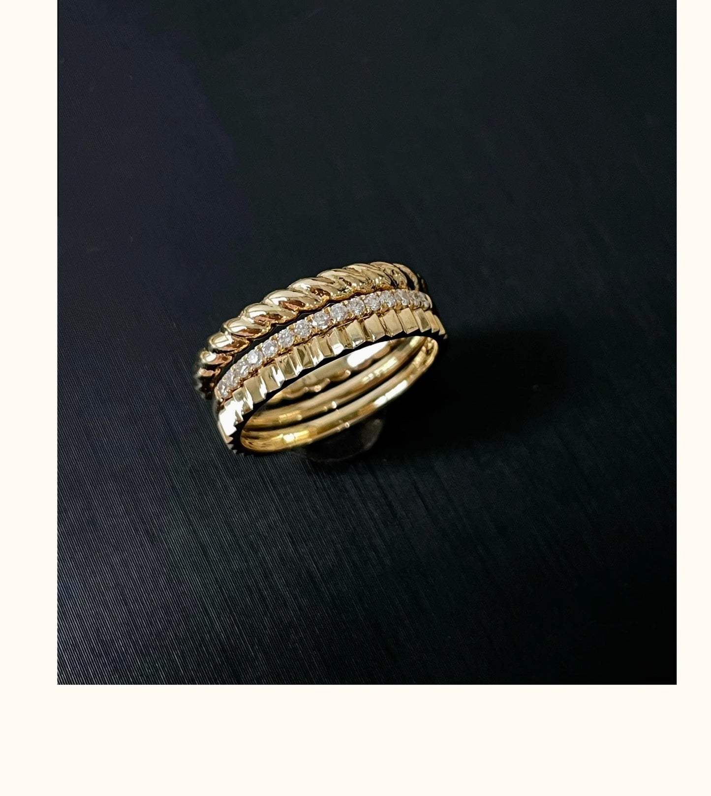 925 Sterling Silver 18k Gold Plated Twisted Ring for Women