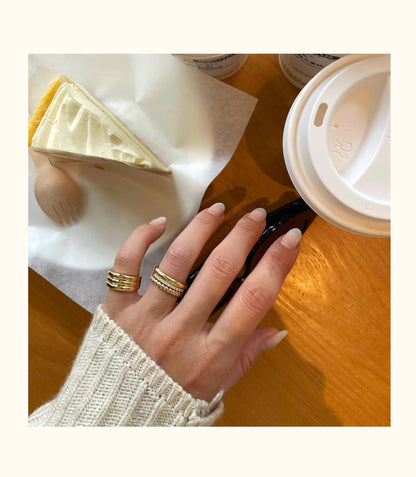 925 Sterling Silver 18k Gold Plated Twisted Ring for Women