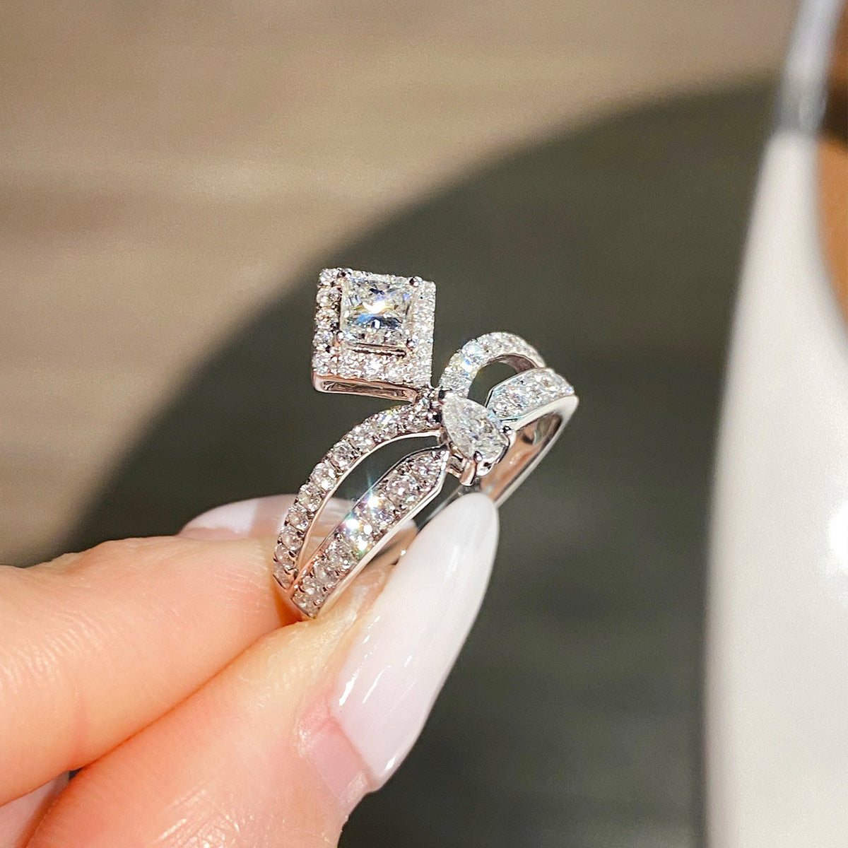 Classic Sterling Silver 925 Ring Luxury Crown Luxury Wedding Ring
