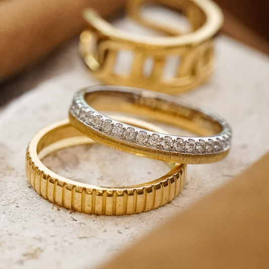 Sterling Silver 925 Thin Band Ring Women Brushed Silver 925 Pave Zirconia Classic Stacking Ring
